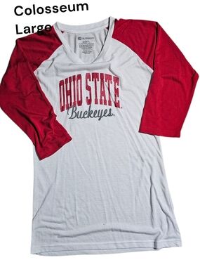Colosseum Ohio State Raglan Tee - White & Red